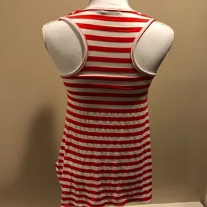 Ella Moss Red & White Striped Tank Top thumbnail 5