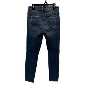 Mother Looker Ankle Chew Jeans Womens 25 Blue High Waisted Skinny Raw Hem Denim thumbnail 5