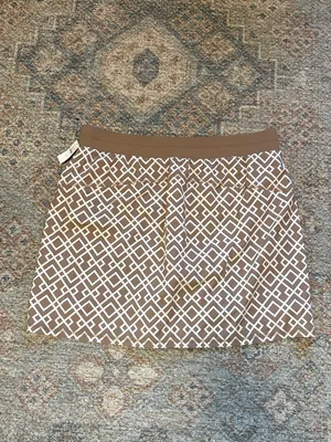 Talbots Brown & White Geometric Mini Tennis Skirt with shorts thumbnail 5