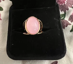 Golden Faux Gemstone Statement Ring Size 6 NWT Pink thumbnail 1
