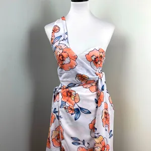 Sabo Skirt Nisha White Floral Strapless Wrap Dress XS thumbnail 4