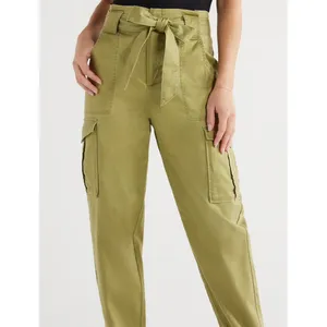 Sofia Jeans Womens Cargo Pants Size 4 Green High Rise Belted 26" Inseam Casual thumbnail 7