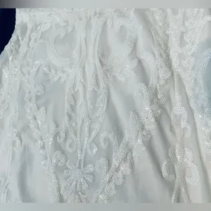Gorgeous White Strapless Sequin Gown thumbnail 10