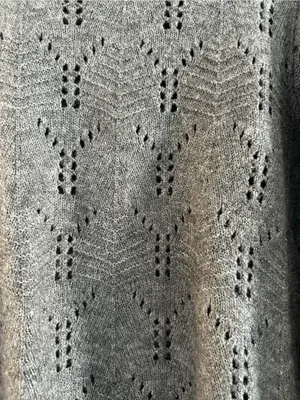 GAP Gray Open-Knit Crewneck Sweater thumbnail 3