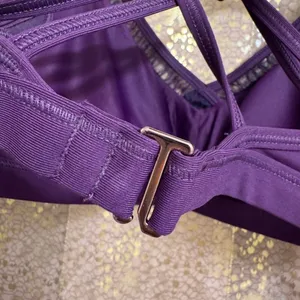 Calia By Carrie Underwood Ruched Purple Blackberry Cordial Swim‎ Top Small thumbnail 5