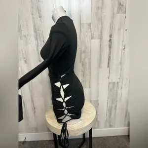 Black night dress Black thumbnail 5