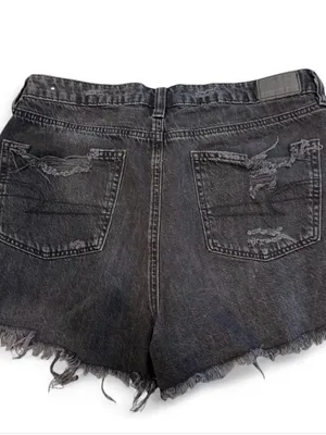 American Eagle Outfitters Black Distressed Denim Cutoff Shorts thumbnail 2