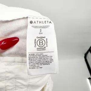 Athleta Womens Retreat Linen Wide Leg Coastal Minimalist Beachy White Pants S thumbnail 6