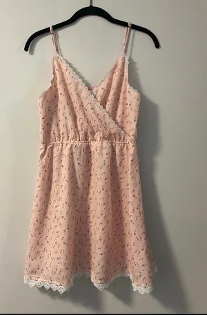 Backyard Roses Floral Mini Dress with Lace Detail thumbnail 1