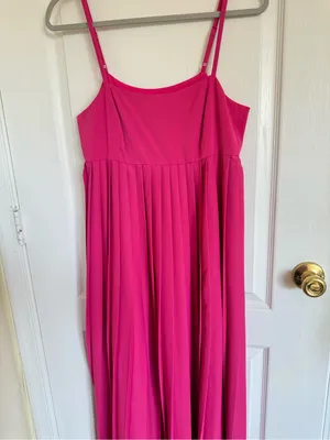 Anthropologie Mare Mare Pink Pleated Maxi Dress thumbnail 5