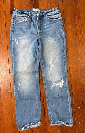 Vervet Flying Monkey Light Blue Distressed Straight Leg Jeans Size 29 thumbnail 1