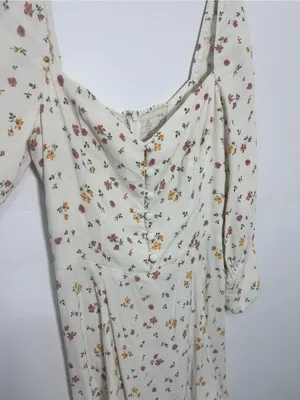 Reformation hooman long sleeve Cream Mini Dress with Dainty Floral Print size 6 thumbnail 5