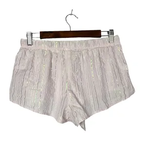 Victoria's Secret Light Pink Metallic Stripe Sleep Shorts S‎ thumbnail 2