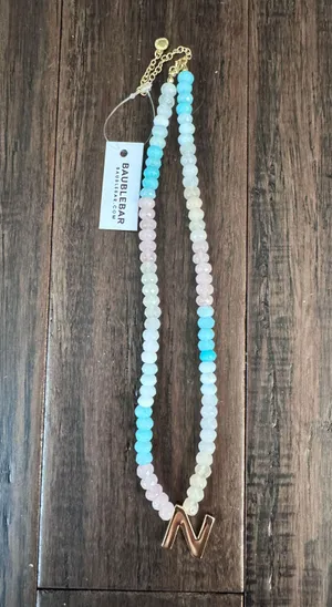 BaubleBar NWT  Multicolor Beaded Necklace “N” Initial thumbnail 1