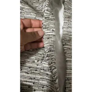 White House Black Market Metallic Tweed Tie Waist Coat Gray Cream Size 14 thumbnail 6