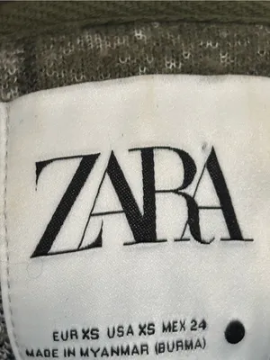 Zara Green Plaid Sherpa Fleece Quilted Pocket Pullover Hoodie (XS) thumbnail 5