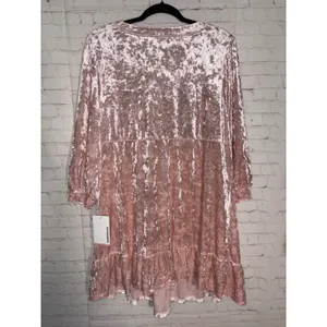 Motherhood Maternity Crushed Velvet Empire Waist Dress Lotus Pink‎ Boho XL New thumbnail 7