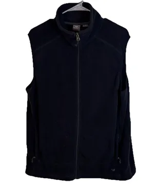White Sierra Unisex Medium Black Full Zip Fleece Vest Outdoor Layering Casual thumbnail 1