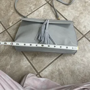 Anthropologie Faux Leather Tassel Crossbody. EUC Snap Closure Purse Satchel‎ thumbnail 10