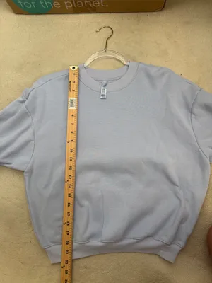 Skims Blue Cotton Blend Crewneck Fleece Sweatshirt Size Small thumbnail 8