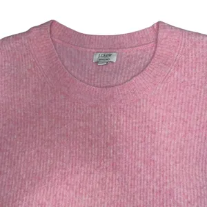J Crew‎ Ribbed Boyfriend Crewneck Sweater Extra Soft Wool Blend Women XL Pink thumbnail 2