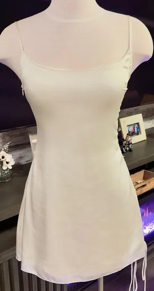 Oh Polly Mini Dress Satin Off White thumbnail 5