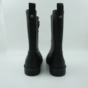 Merona Rain Boots Womens 6 Black Rubber Waterproof Lace Up Red‎ Laces Utility thumbnail 7