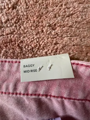 1030 Tenthirty Pink Baggy Wide Leg Jeans XS Butterfly Applique NWT thumbnail 10