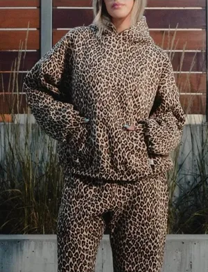 Akimbo Club Hoodie Leopard Size M Brown Black thumbnail 1
