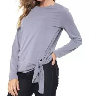 Banana Republic -474‎ NWT Sandwash side tie long sleeve top lavender XS thumbnail 1