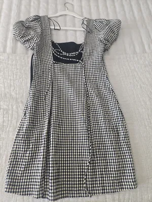 Lush Black & White Gingham Puff Sleeve Mini Dress – Size Small thumbnail 2