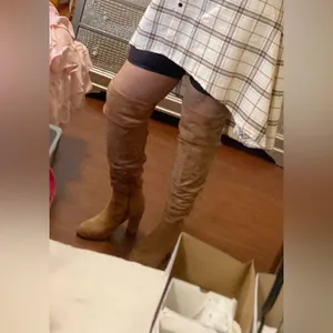Over the knee faux suede boots. Tan Size 10 thumbnail 7