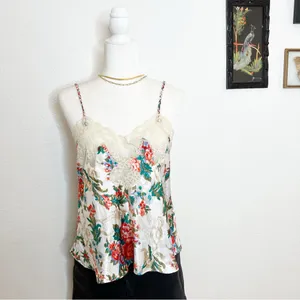Vintage Victoria's Secret floral lace satin cami M/L thumbnail 4