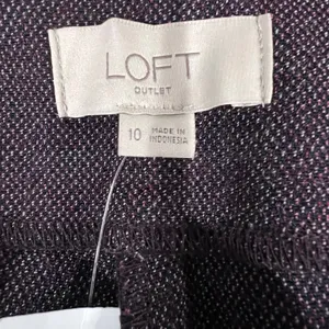 LOFT Original Fit Dress Trouser Woman's Size 10 Maroon Business Professional NWT thumbnail 3