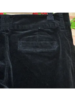 Lee Womens 14 M Black Corduroy Pants Just Below Waist Stretch Straight Leg thumbnail 5