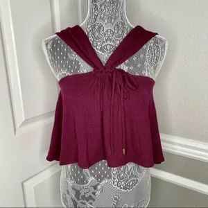 FREE PEOPLE Womens XS Ribbed Square Neck Reversible Flowy Crop Tank Top thumbnail 2