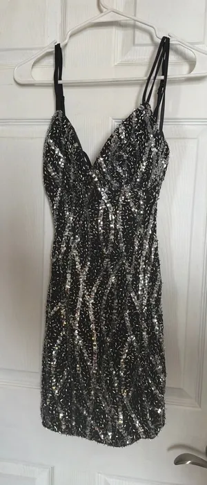 Silver and black Windsor short dress thumbnail 1