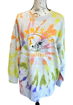 Tailgate -810 Womens Tennessee Volunteers Football Tie Dye Pullover Sweatshirt S thumbnail 1