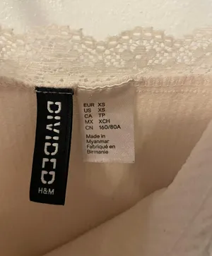 White/Tan Ribbed Top thumbnail 2