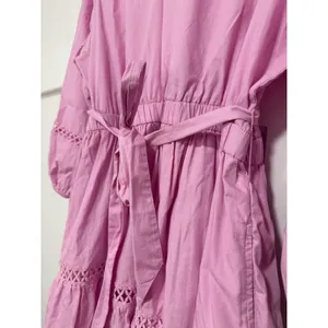 Wonderly Pink Cotton Tiered Eyelet Lace Dress Balloon Sleeve PXL thumbnail 11