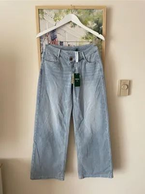 Halara Flex Asymmetric Low Rise Pockets Wide Leg Jeans Light Azure XXS New thumbnail 4