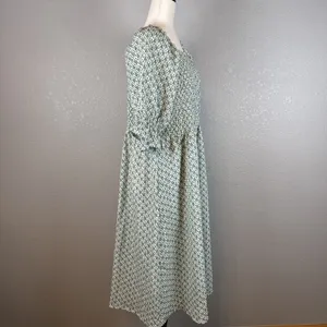 Love Olive Co Tuscany Midi Peasant Smocked Dress‎ XXL Floral Puff Sleeve Pockets thumbnail 6