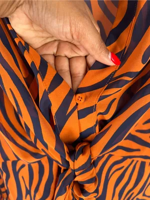 Bar‎ III Zola Zebra Tie Front High Low Blouse XS NWT Desert Mood thumbnail 8