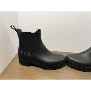 Jeffrey Campbell Women's Size 8 Black Chelsea Rain Boots Ankle Pull On thumbnail 3