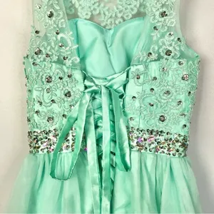 Boutique Mint Green Rhinestone Tulle Mini Dress 2‎ thumbnail 4