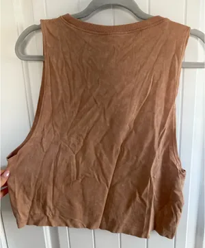 Aerie Brown Cropped Tank Top thumbnail 3
