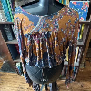 Free People Fiona bell sleeve hippy paisley boho blouse thumbnail 5