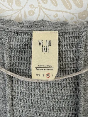 We The Free Gray Oversized Just A Henley Front Tie Top - Size - Medium thumbnail 4