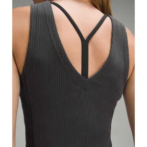 Sz 4 Lululemon Ribbed Softstreme Cropped Tank Top Black thumbnail 4