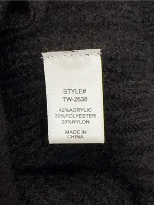 Zenana Black Ribbed Knit Two Way Zip Up Sweater Jacket Oversized Collar Cardigan thumbnail 9